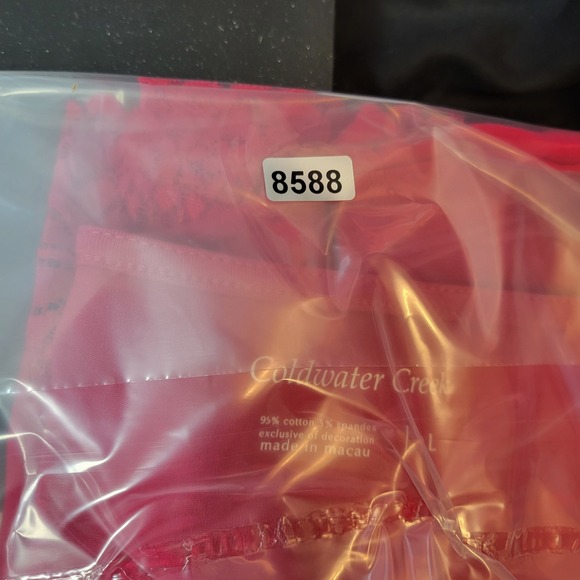 Coldwater Creek Womens Red Pink Lace Trim Sleeveless Tank Top Size Large Stretch - Picture 10 of 10